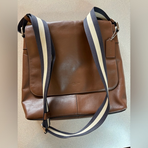 Coach Charles Brown Leather Men’s Messenger Canvas Strap - Picture 3 of 10